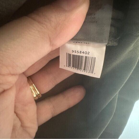 Vince Camuto Womens Olive Corduroy A-Line Skirt Size 12P Zip Pocket Fall - Picture 10 of 13